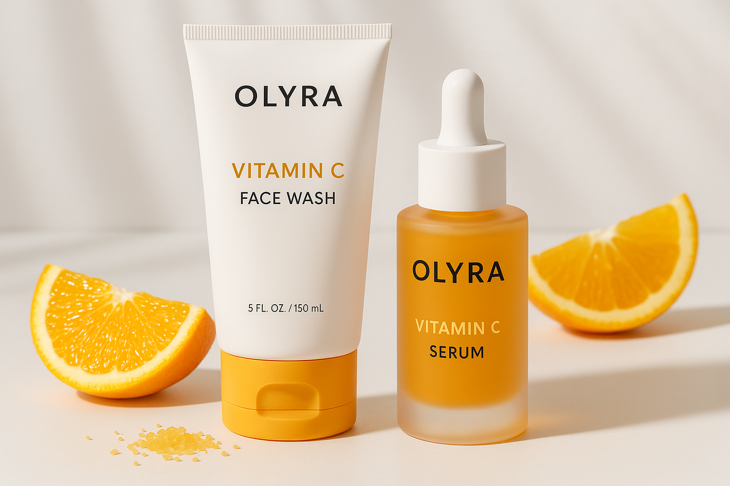 Olyra cosmetic facewash and serum in vitamin c 